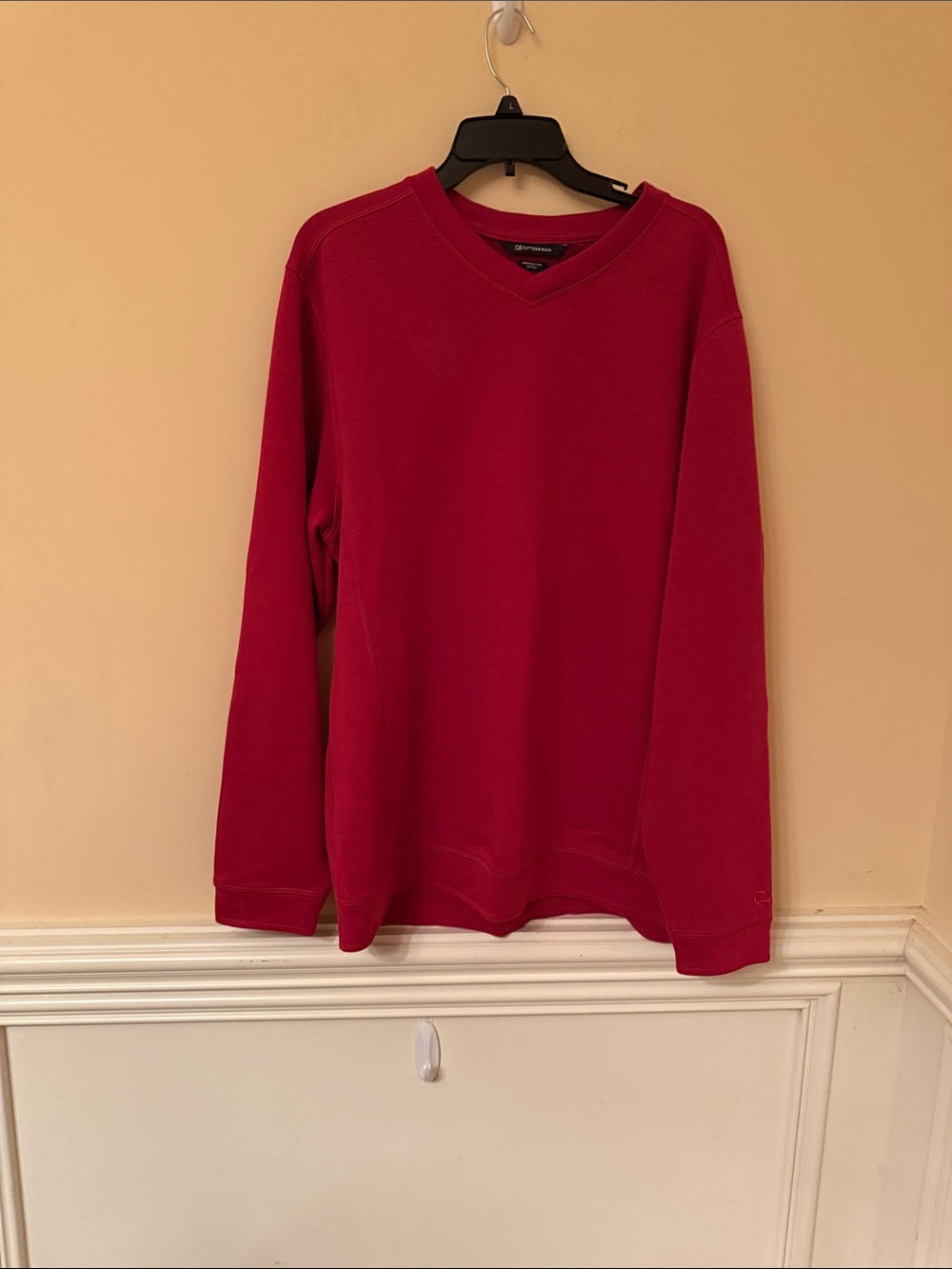 Cutter & Buck Men's Red V-Neck Sweatshirt Size XL